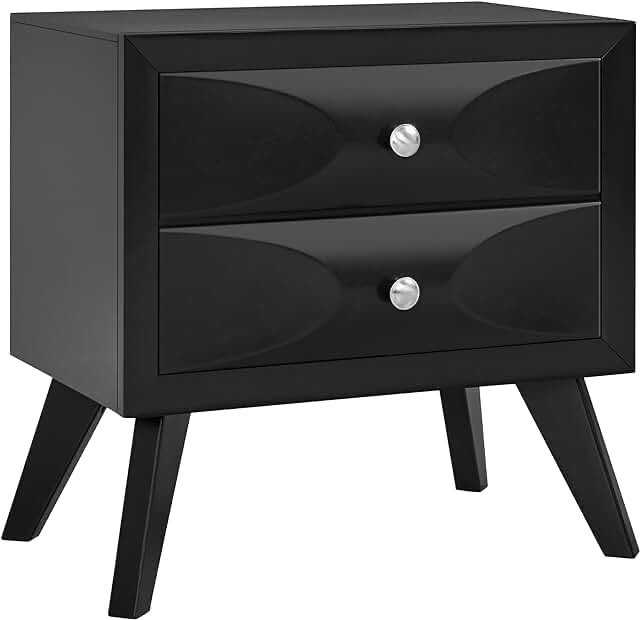 Patience 3-Drawer end table with Built -in outlets -Black vintage 