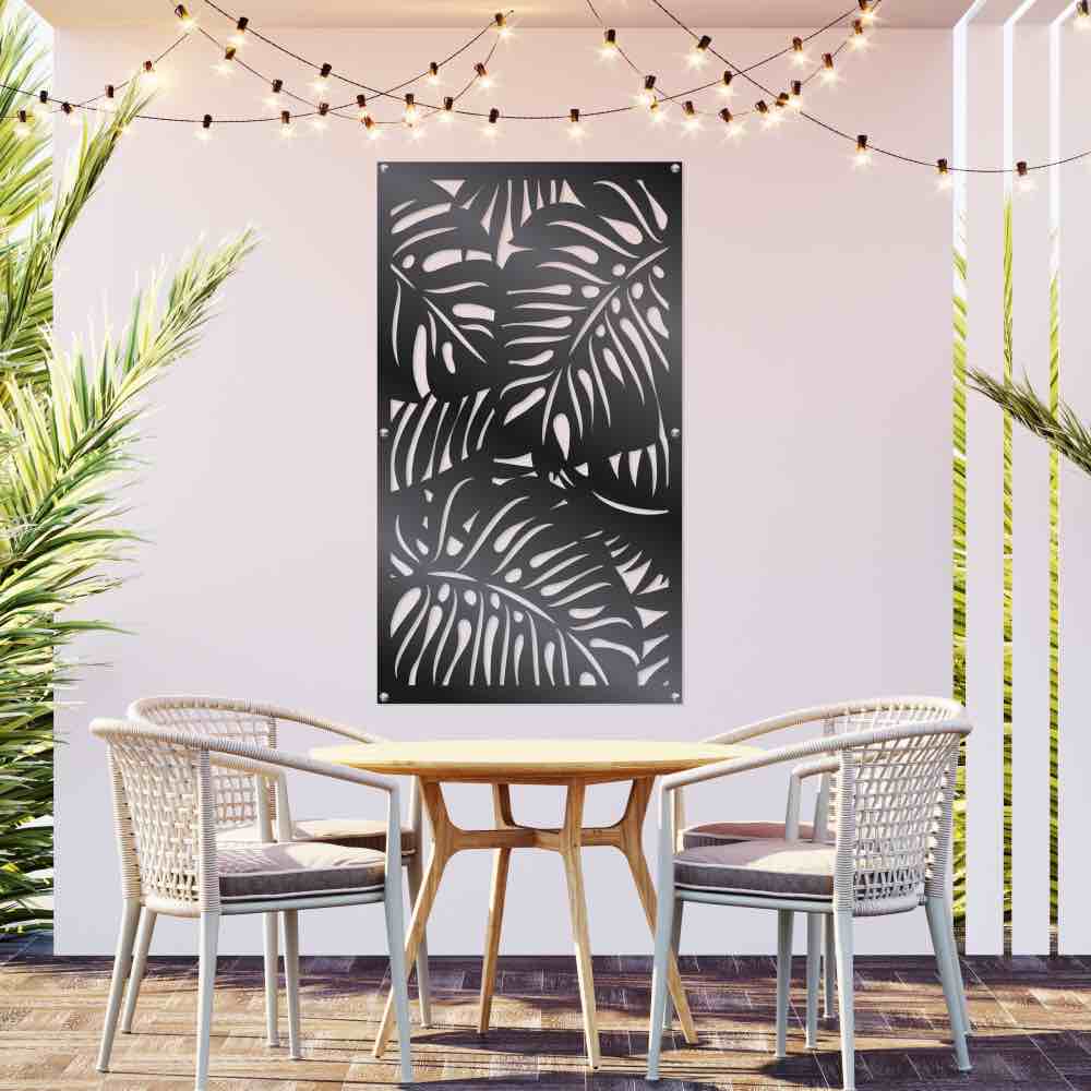 Outdoor Indoor Wall Art Decoration Laser Cut Abstract Tropical Design
