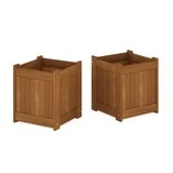 Furinno 15" x 15" x 18" Brown Wood Planter Boxes
