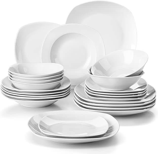 swirl coupe matte white 16Pc dinnerware set