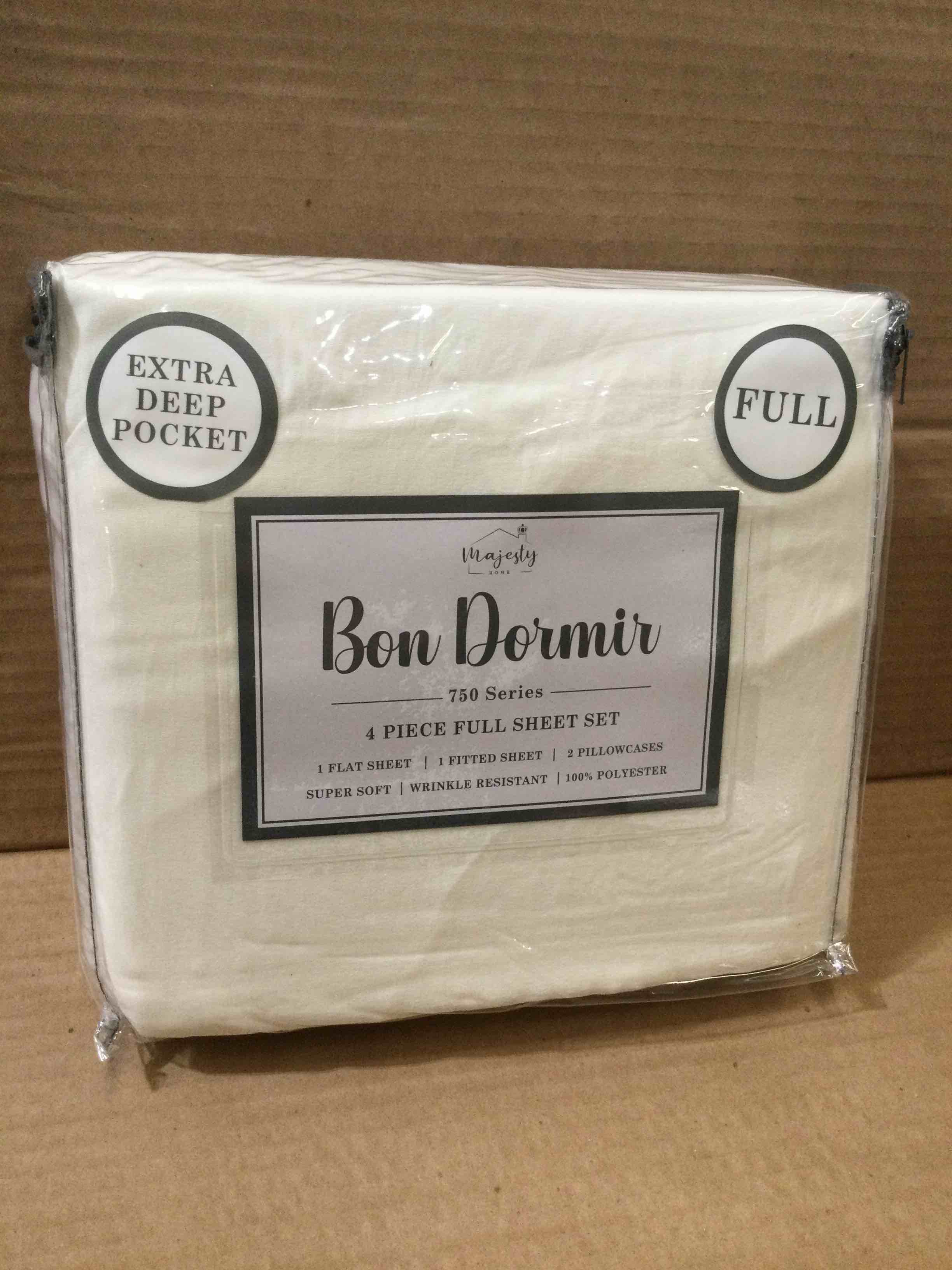 Majesty Home Bon Dormir 4 Piece Full Size Sheet Set
