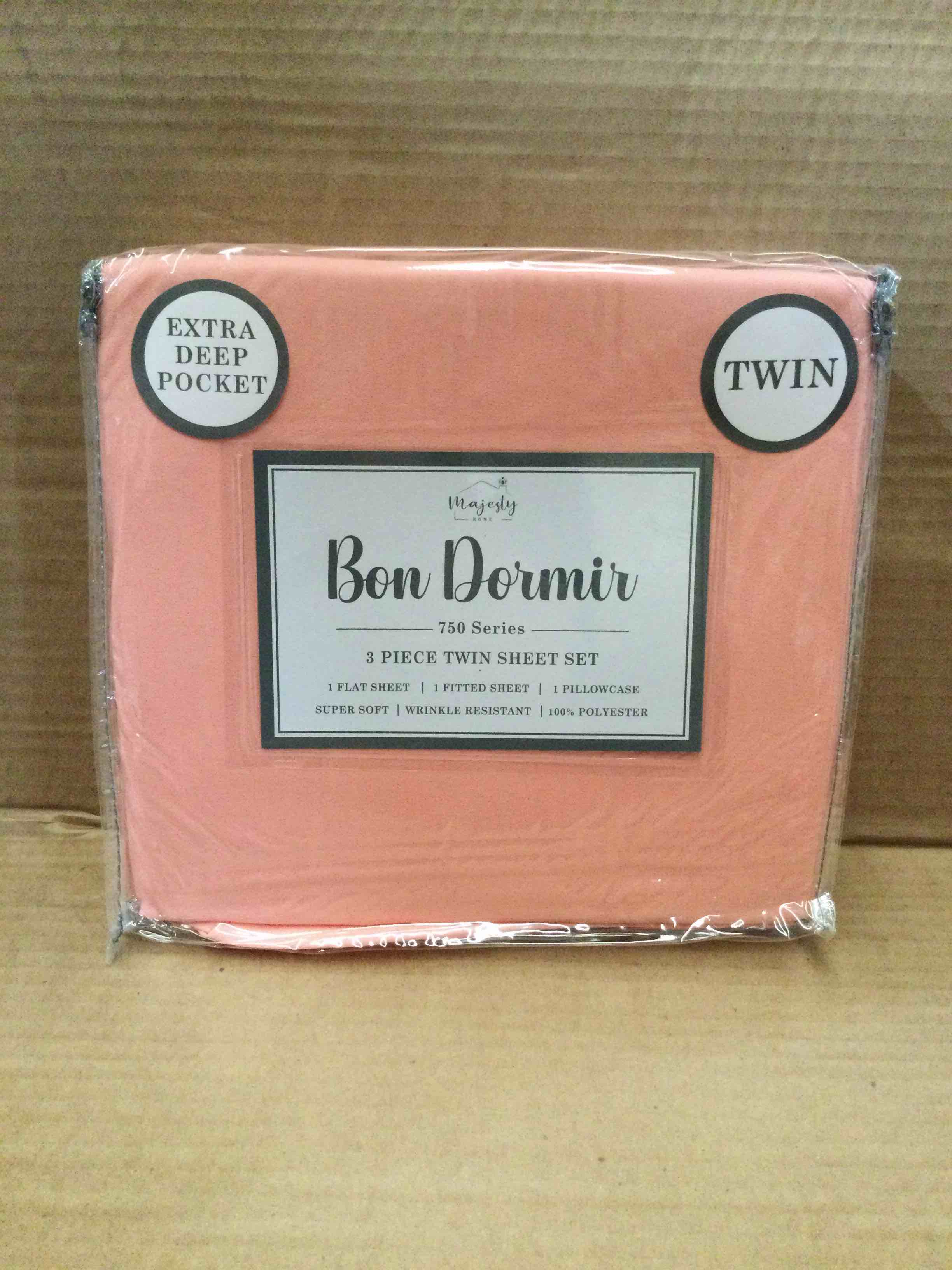 Majesty Home Bon Dormir 3 Piece Deep Pocket Twin Sheet Set 