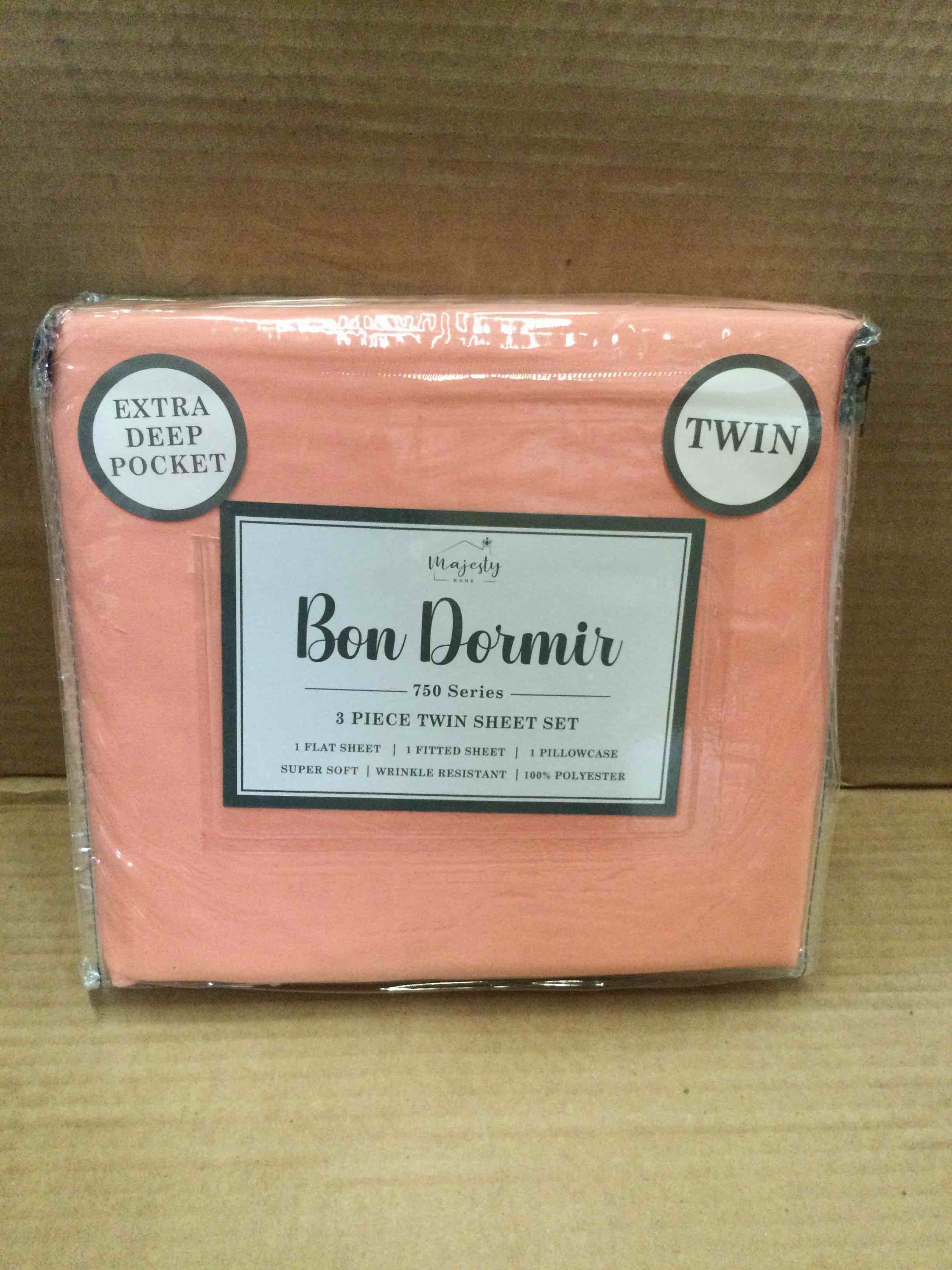 Majesty Home Bon Dormir 3 Piece Deep Pocket Twin Sheet Set 