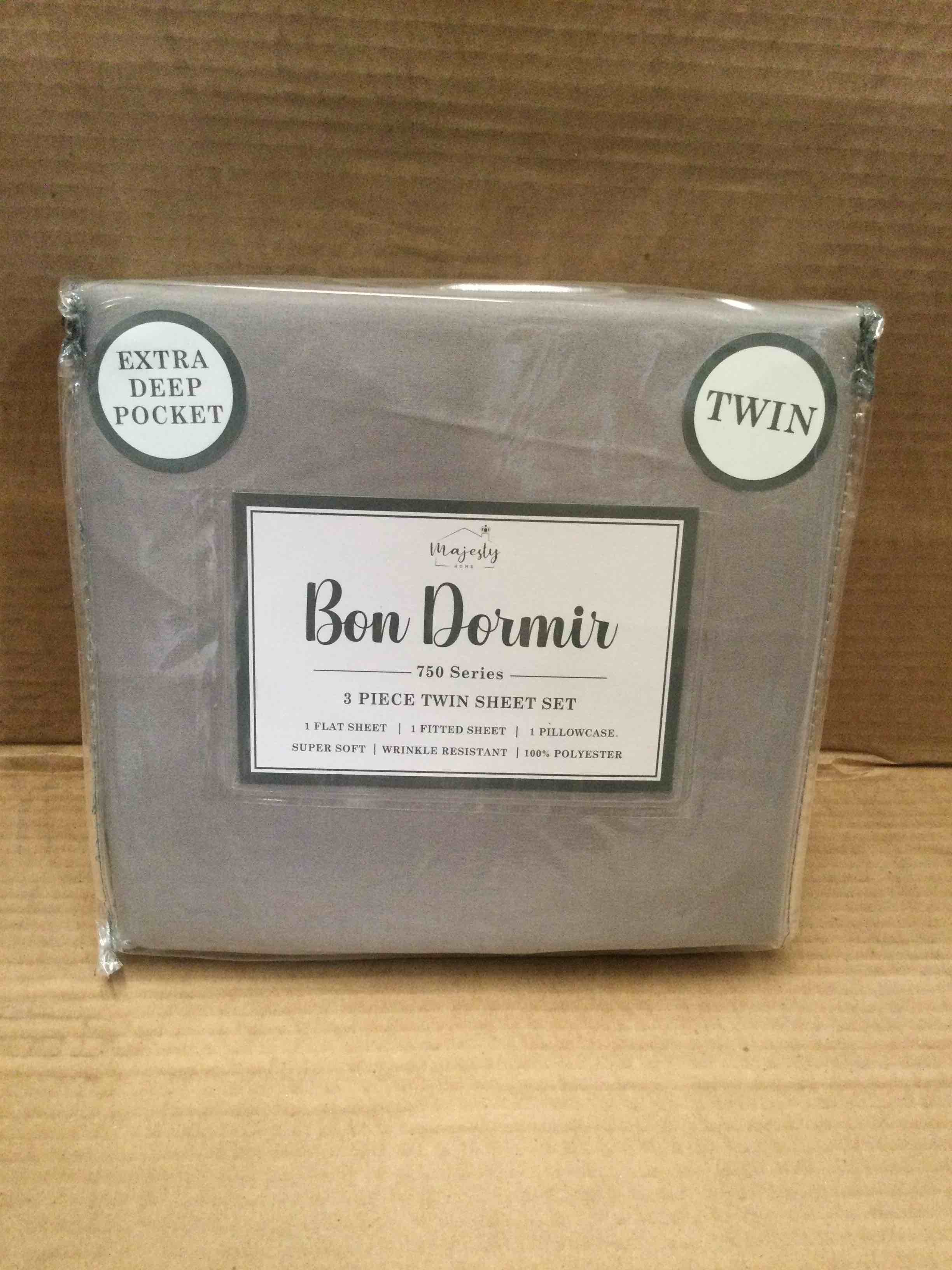 Majesty Home Bon Dormir 3 Piece Deep Pocket Twin Sheet Set 