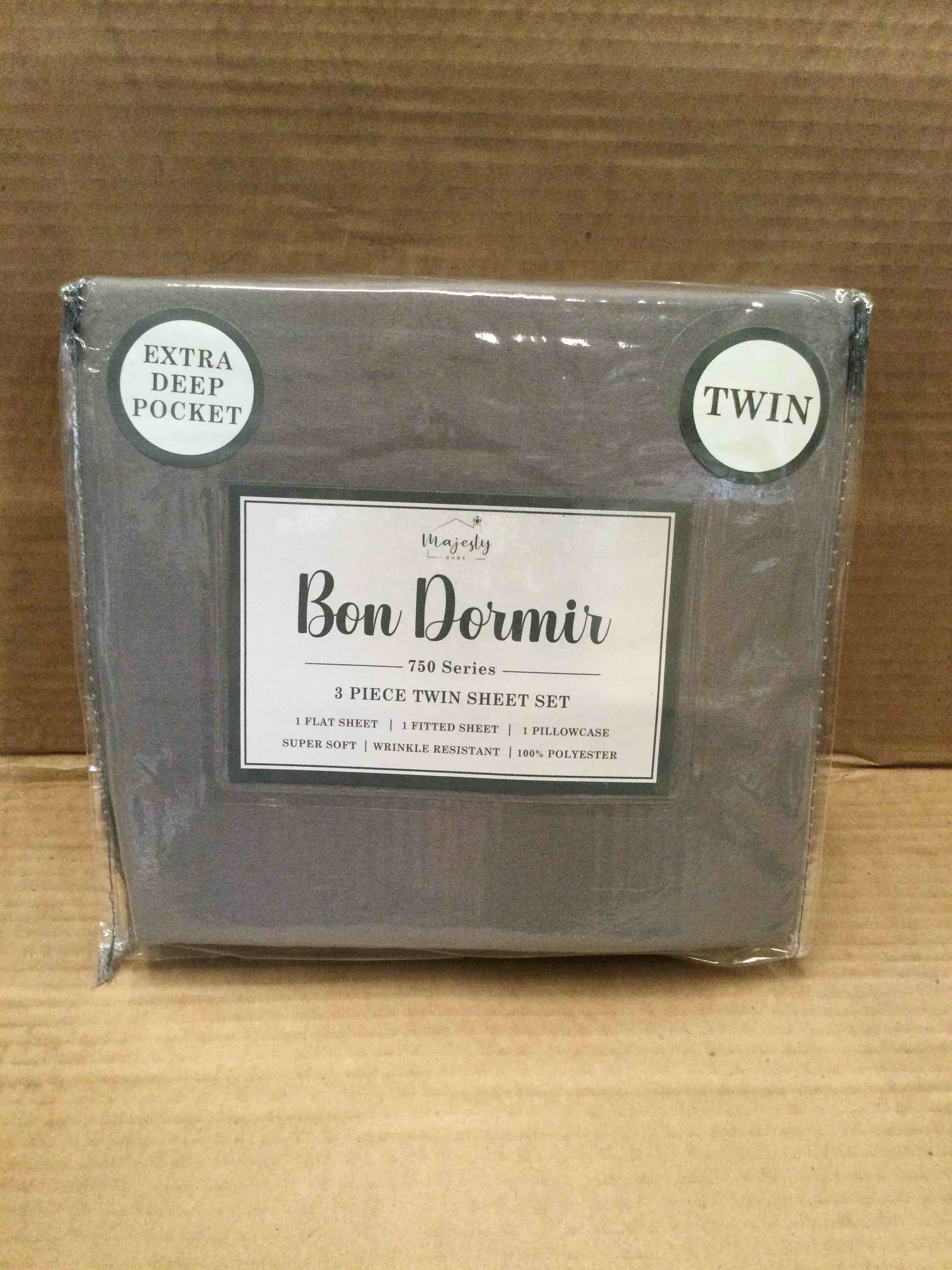Majesty Home Bon Dormir 3 Piece Deep Pocket Twin Sheet Set 