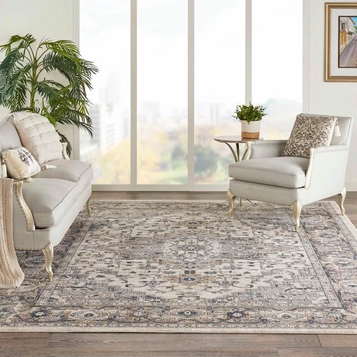Quarry Ivory Grey Indoor only Persian Rug 5’3” x 7’3” 