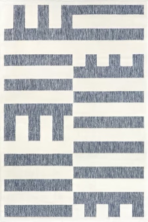 Summerland Carlyn Indoor/Outdoor Blocks Blue Grey Rug 5’ x 8’ 