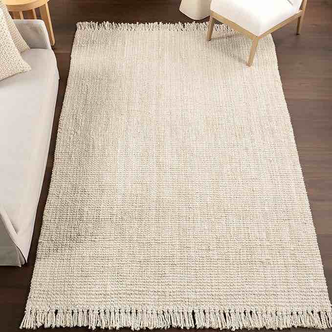 nuLOOM Daniela Farmhouse Chunky Jute Area Rug, 4' Square, Off-white