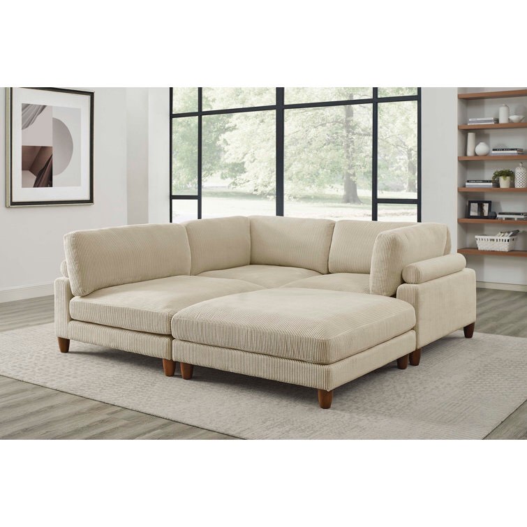 **INCOMPLETE** Barbarette 4 - Piece Corduroy Sectional