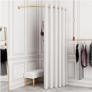 Clothing Store Fitting Room, 47 in Dressing Room Used in Mall, Boutique and Office, Corner Wall Mounted Changing Room for Privacy Protection (White, 47.24x78.74IN)