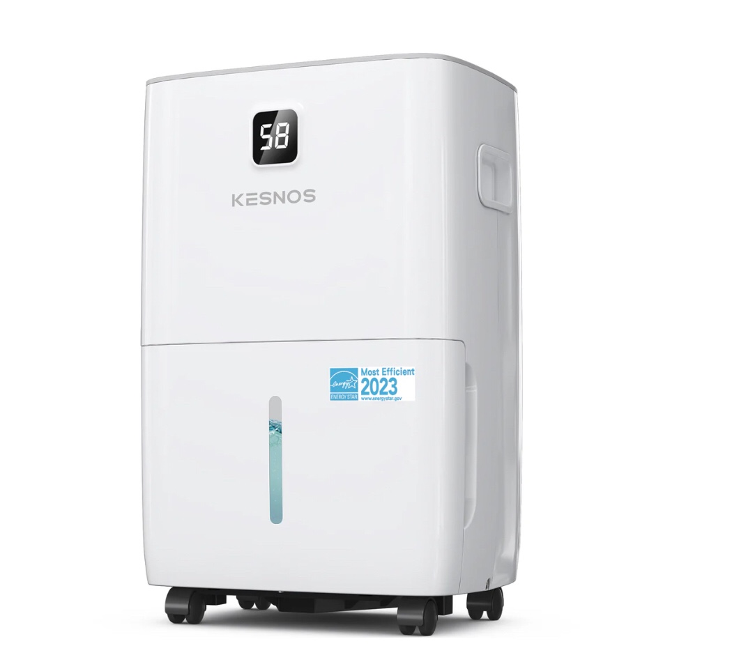 Kesnos 80 Pints Home Dehumidifier Most Efficient 2023 Energy Star for Space Up to 5500 Sq. Ft - Dehumidifier with Drain Hose for Basement, Home, Bathroom - Dehumidifier with Front Display