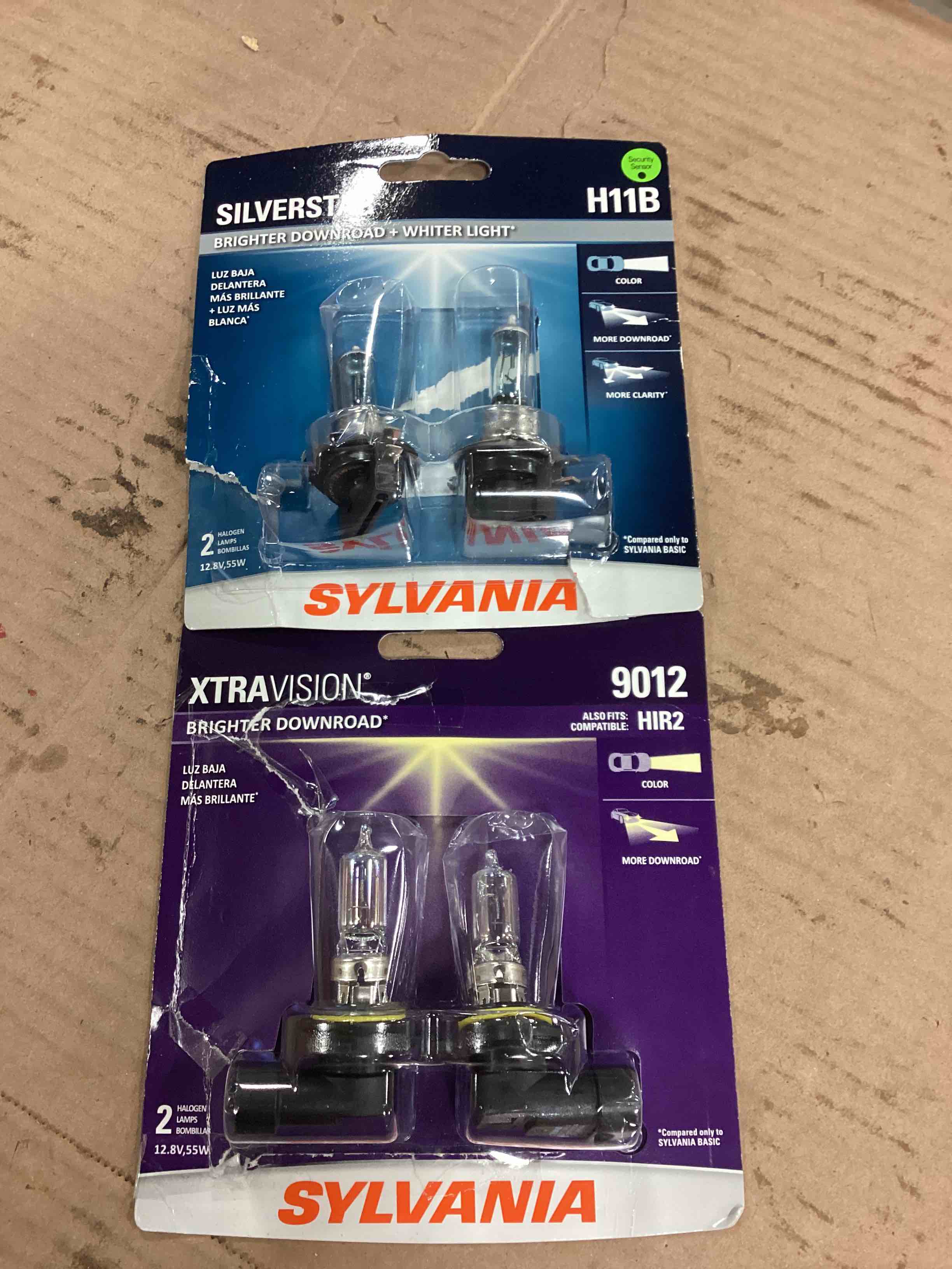 SYLVANIA SILVER STAR AND XTRA VISION CAR LIGHTS BULBS