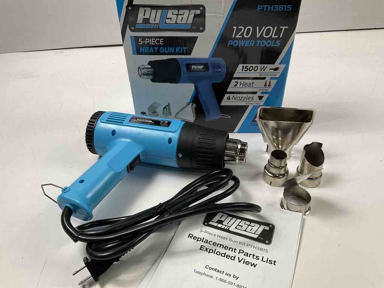 Pulsar PTH3815 120 Volt 5-Piece Heat Gun Kit, 1500W