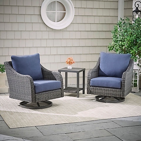 Berkley Jensen Seabrook 3-Piece Bistro Set, Charcoal Blue