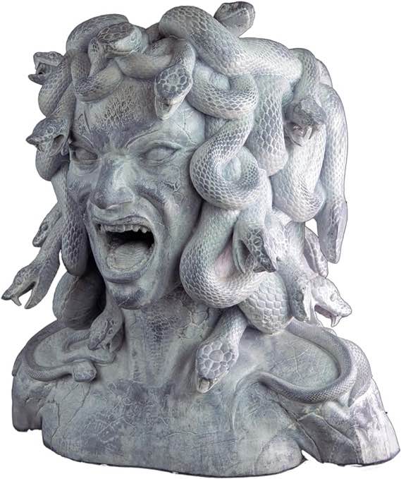 Kobi & Knight - Medusa Head Planter - Medusa Statue Face Planter for Flower Pot 5 inch - Garden Decor Resin Head Planters for Indoor, Outdoor Plants - Cool Face Plant Vase - Unique Gothic Garden