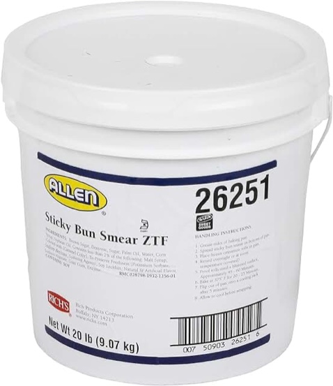 Rich's Sticky Bun Smear For Cinnamon Rolls Pastries & Sweet Breads 20 Lb Pail Bb Nov 2024 