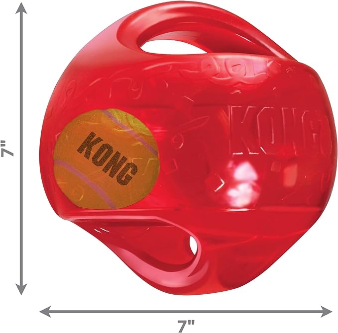 KONG - Jumbler Ball - Interactive Fetch Dog Toy with Tennis Ball - for Large/Extra Large Dogs (Assorted Colors)