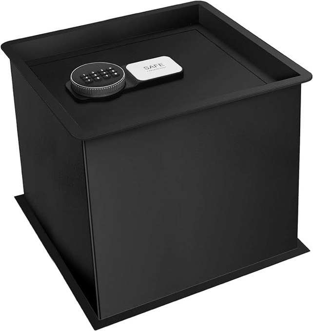 Floor Safes for Home Fire and Waterproof, Heavy Duty In Ground Safe with Electronic Lock & Key, Floor Safe with LED Light and Locking System, Below Ground Safe for Money Firearm Medicine Valuables 31SQ