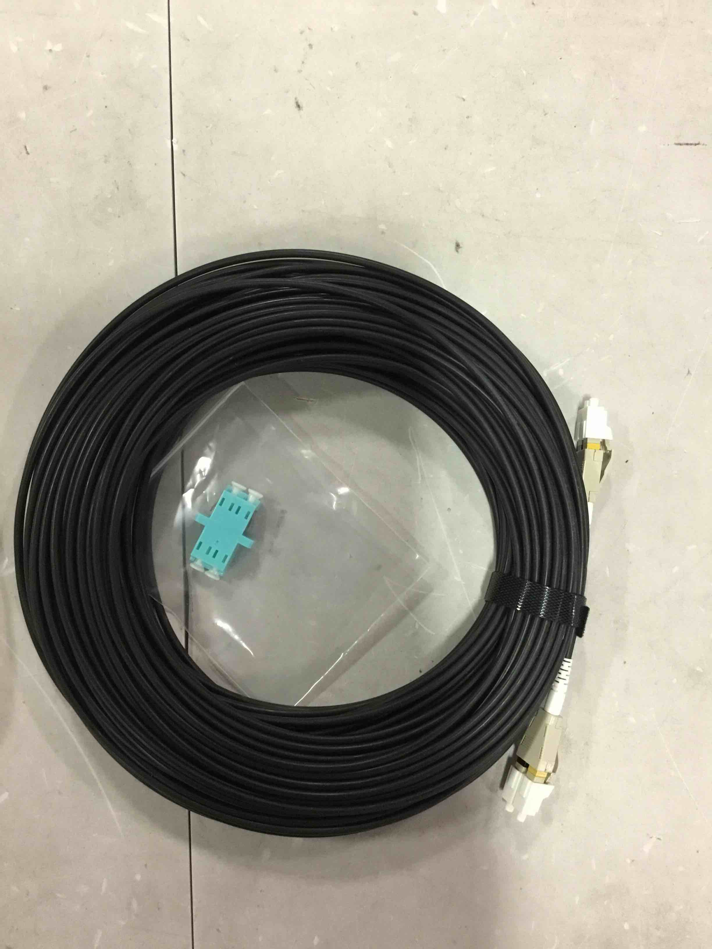 30m (100ft) LC a LC dúplex OM3 al aire libre blindado cable de fibra óptica de fibra óptica, 40Gb 10Gb, 50/125um cable de fibra óptica multimodo LSZH negro