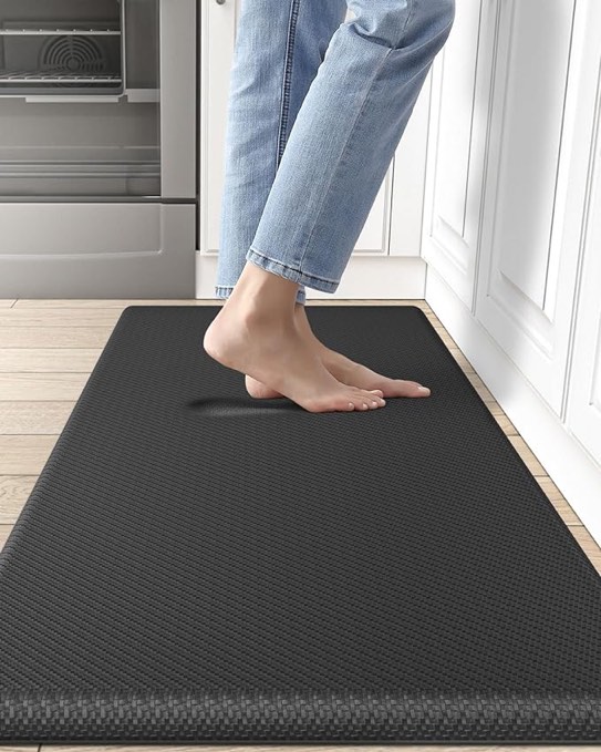 DEXI Anti Fatigue Kitchen Mat, 3/4 Inch Thick, Stain Resistant, Padded Cushioned Floor Comfort Mat for Home, Garage and Office Standing Desk, 39"x20", Black 39"x20"x3/4" Black