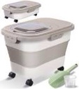 Collapsible Dog Food Storage Container, Airtight 30 35 Lbs Rice Cereal Flour Sugar Kitchen Accessories Bin Bucket, 20 25 Lbs Dog Cat Pet Holder Gift Travel Essentials Must Haves Gear Stuff Necessities