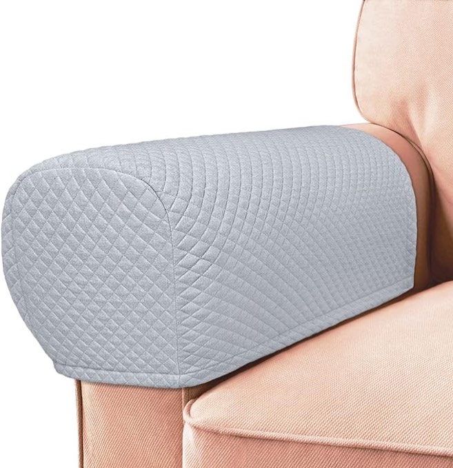 Roytub Stretch Couch Arm Covers, Breathable Armrest Covers for Sofas and Chairs Arm Covers Keep Home Clean, Scratch-Resistant Sofa Arm Covers Protect and Decorate Your Sofa(Large, Light Gray, 2PCS)