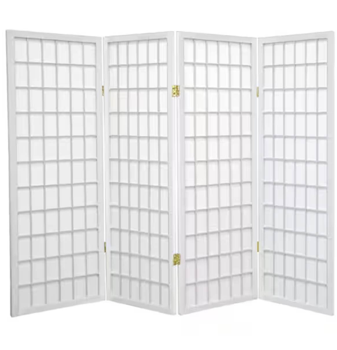 4 ft. Short Window Pane Shoji Screen - White - 4 Panels