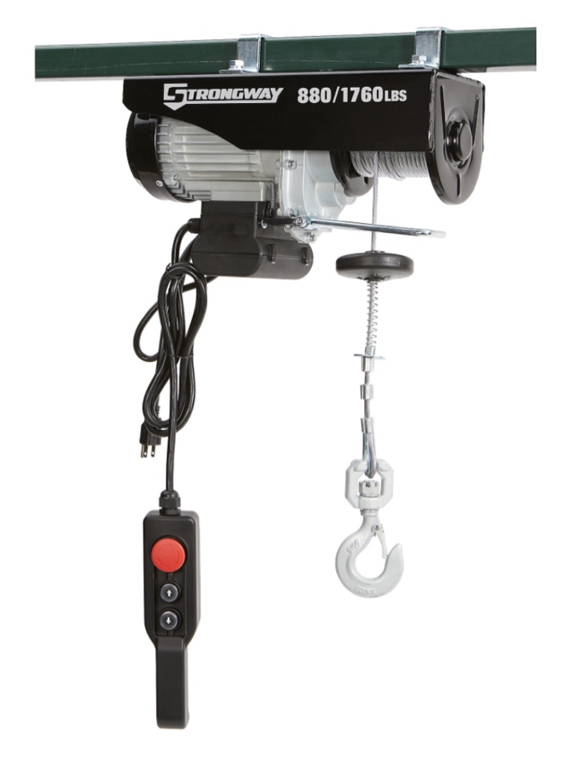 Strongway Electric Cable Hoist, 880-lb. Single-Line Capacity/1760-Lb. Double-Line Capacity, 38/19ft. Lift, Model# YT-400.800