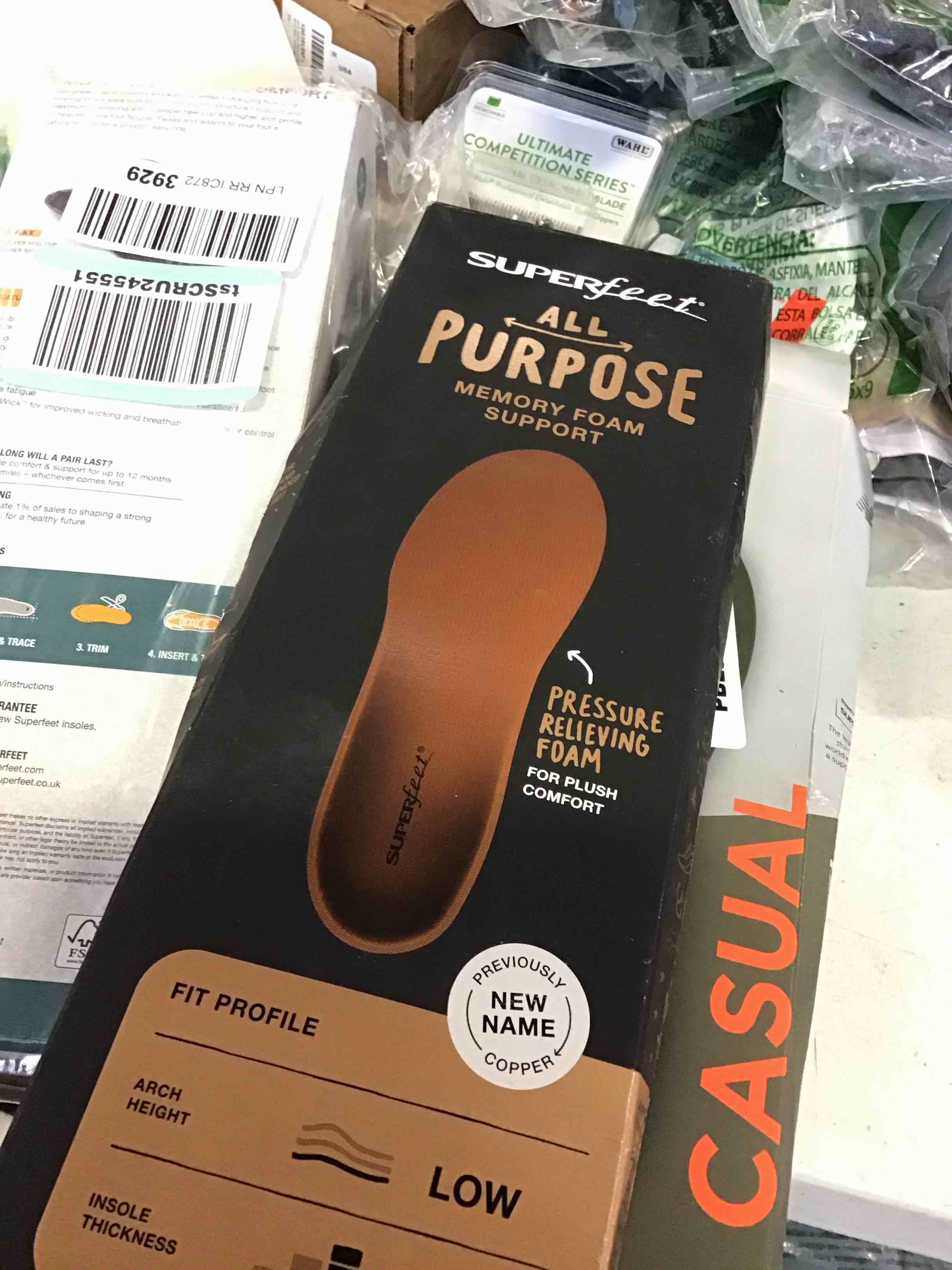 assorted insoles varying styles sizes