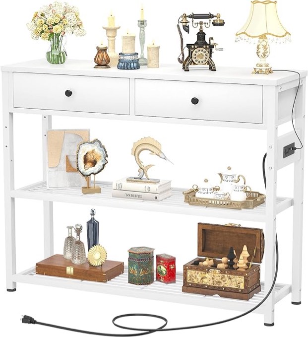 Ecoprsio Sofa Table With Drawes & Outlets