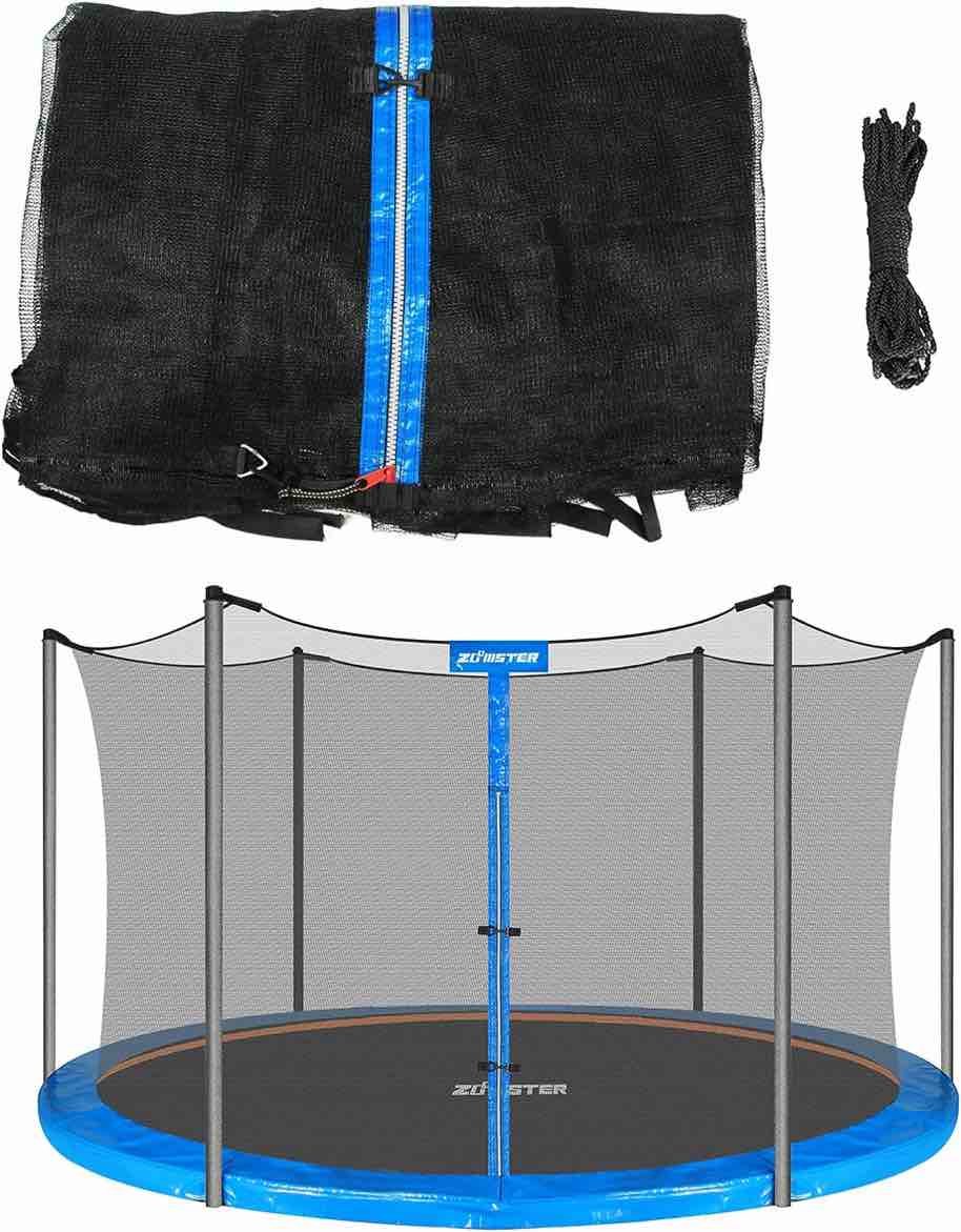 Trampoline Replacement Safety Enclosure Net for 6 Straight Poles Round Frame Trampolines, Breathable and Weather-Resistant Trampoline Net with Adjustable Straps (Net Only) 15FT Frame