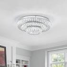 homlaiting crystal chandelier 3 tier color adjustable 