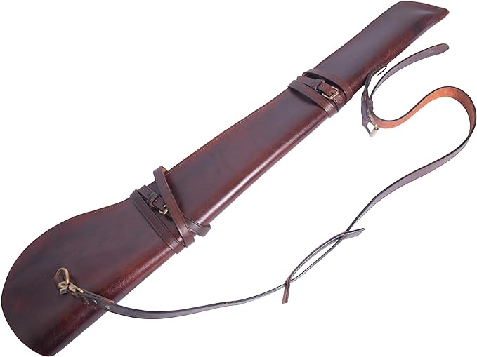 Hulara Genuine Handcraft Leather Rifle Case Western Scabbard fits 20 to 24 Inch Barrel Length Lever Action Rifle Shotgun Sheath Winchester Case for Wild Bunch Shooting