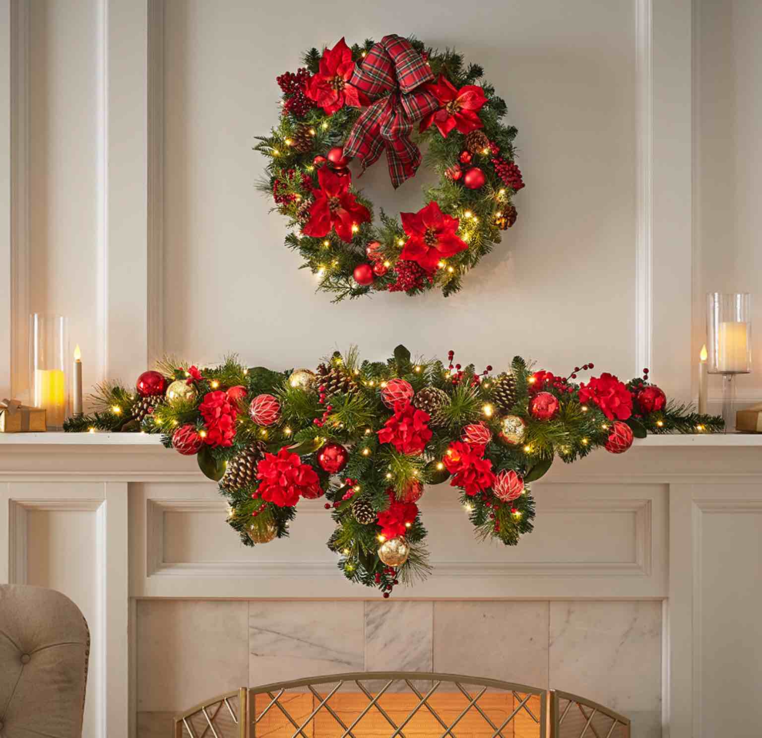 The Cordless Shimmering Mantel Garland