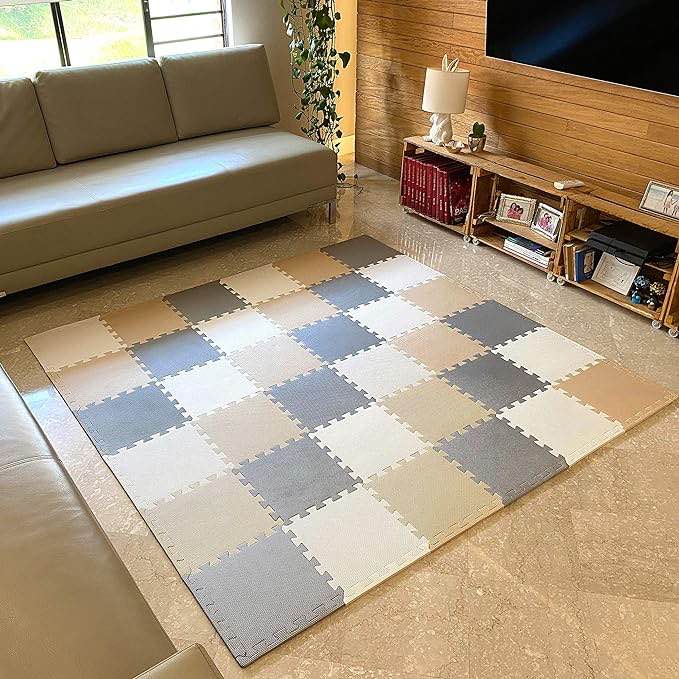 MioTetto Soft Non-Toxic Foam Baby Play Mat | Toddler Colorful Jigsaw Puzzle 36 Squares Floor Mats for Kids & Babies | EVA Foam Interlocking Tiles for Gym, Nursery, Playroom