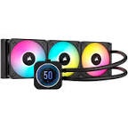  iCUE H150i Elite LCD XT Liquid CPU Cooler - IPS LCD Screen - Three AF120 RGB Elite Fans - 360mm Radiator - Fits Intel® LGA 1700, AMD® AM5, and More - Included iCUE Commander CORE - Black