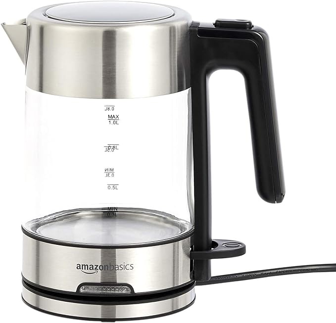 Amazon Basics Electric Glass and Steel Kettle - 1.0 Liter Visit the Amazon Basics Store