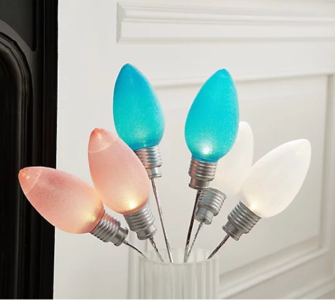 Mr. Christmas Set of 2 Oversized Illuminated C9 Tree Picks