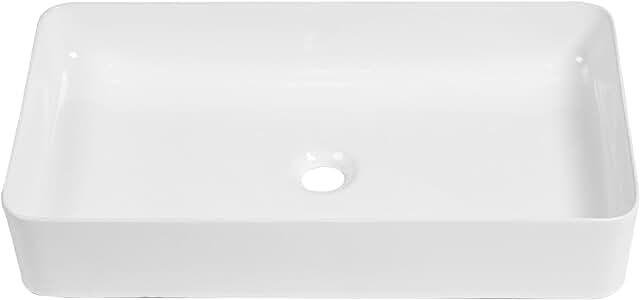 Rectangle Above Counter White Porcelain Ceramic 