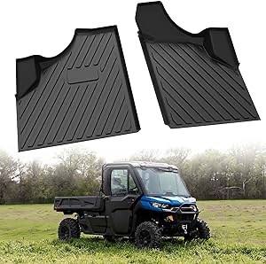 LDETXY Floor Mats for Can Am Defender 16-23, TPE Front Row Floor Liners All Weather Protection Slush Mats for Can-Am Defender HD5/HD8/HD10/MAX 2016-2023 Accessories (2PCS)