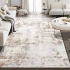 Area Rug Living Room Rugs: 5x7 Indoor Soft Fluffy Rug Abstract Carpet for Bedroom Kitchen Dining Room Floor Washable Plush Throw Large Accent Rug Home Office Nursery Decor - Beige