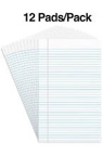 Staples Notepads, 8.5" x 14", Wide Ruled, White, 50 Sheets/Pad, Dozen Pads/Pack (ST57335)