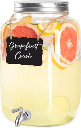 Glass Drink Dispenser with Spigot (2 Gallon)