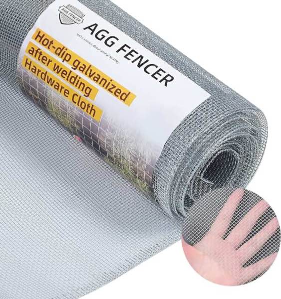 AggFencer 36inch x 10ft Hardware Cloth 1/8inch 27Ga Hot Dipped Galvanized After Welding, Chicken Coop Wire Fence, Garden Plant Welded Metal Wire Fencing Roll Mesh, Poultry Animal Netting Cage Screen 36"x 10' 1/8 inch 27 Ga