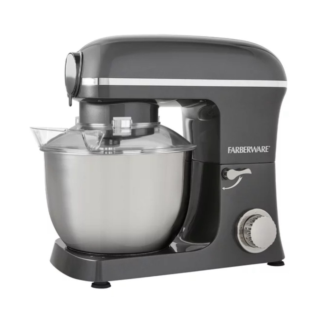 Farberware 5 Quart 600W 6-Speed Professional Stand Mixer with Beater, Dough Hook and Whisk-New