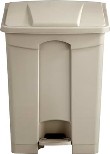 Safco 9922TN Large Capacity Plastic Step-On Receptacle 17 gal Tan