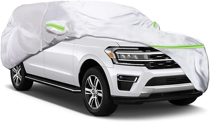 QUYDDC 360Â° Six Layers All Weather Car Cover Universal Fit for SUVs Up to 180", Waterproof, Snow Proof, UV Proof, Scratch Proof, Bird Droppings Proof with 6 Reflective Strips, Thicked Car Cover