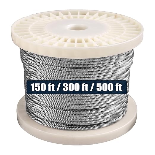 1200FT 1/8" T316 Stainless Steel Cable, Wire Rope Aircraft Cable for Deck Cable Railing Kit, 7 x 7 Strands Construction,DIY Balustrades, Come with a Cutterâ€¦