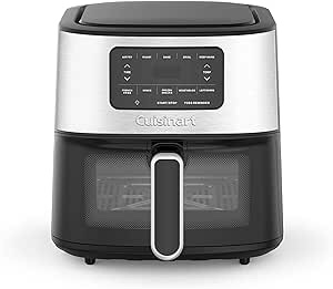 Cuisinart Airfryer, 6-Qt Basket Air Fryer Oven that Roasts, Bakes, Broils & Air Frys Quick & Easy Meals - Digital Display with 5 Presets, Non Stick & Dishwasher Safe, AIR-200