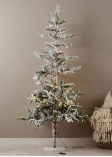 6' Twinkling Snowy Pine Tree by Valerie
